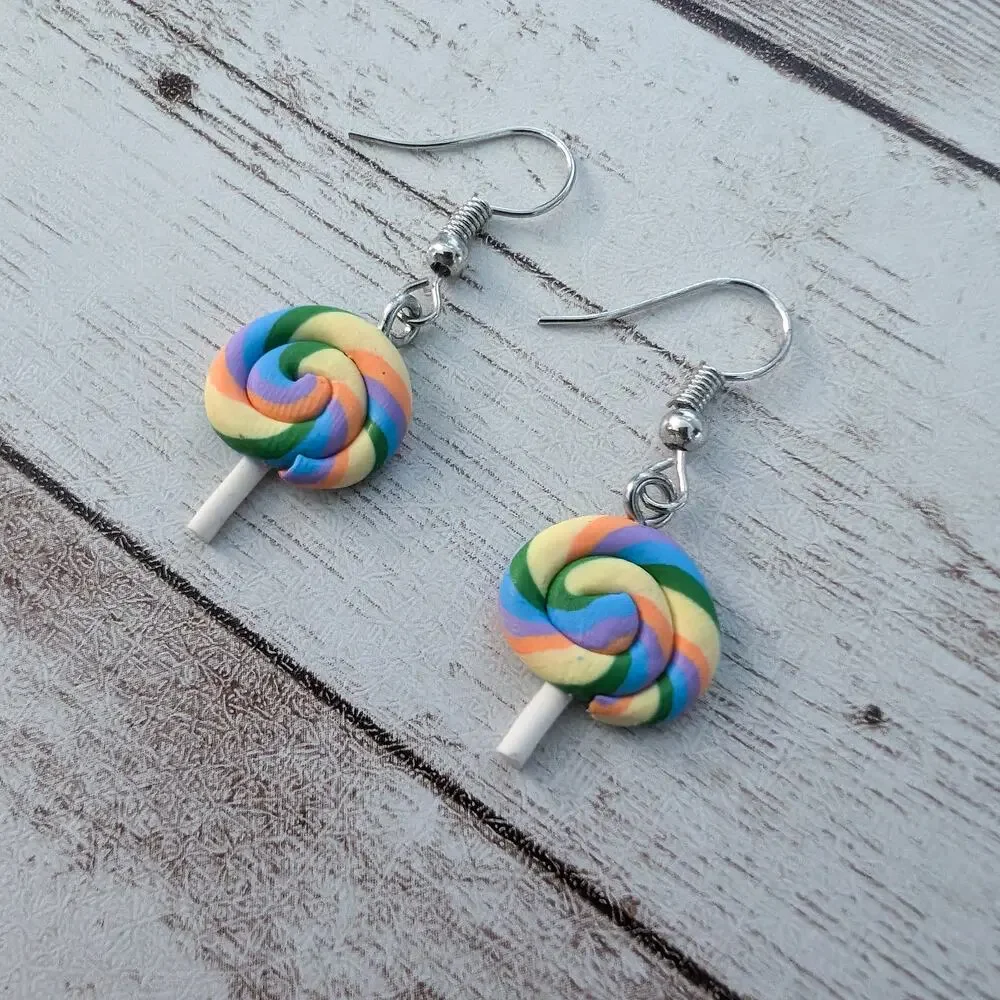 Lollipop Design Dangle Earrings for Pierced Ears